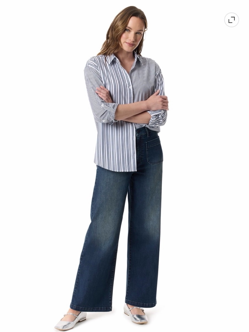 Gloria Vanderbilt Wide-Leg Jeans in Dark Blue Wash